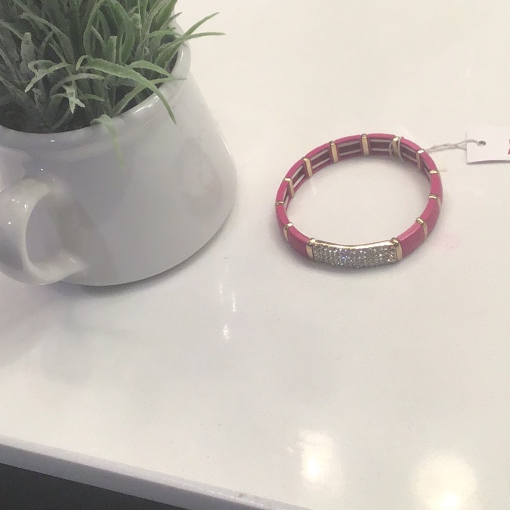 Pink with crystals bracelet